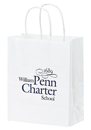 WHITE KRAFT TWISTED PAPER HANDLE SHOPPER