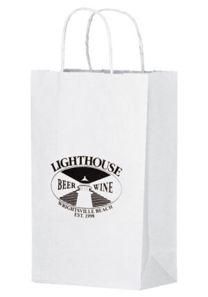 WHITE KRAFT TWISTED PAPER HANDLE SHOPPER