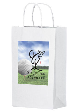 WHITE KRAFT TWISTED PAPER HANDLE SHOPPER