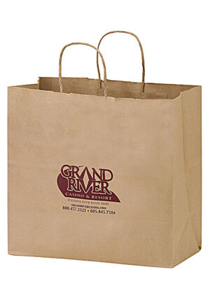 NATURAL KRAFT PAPER TAKE-OUT TWISTED PAPER HANDLE SHOPPER