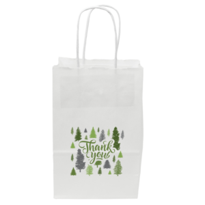 Evergreen Predesigned Seasonal White Handle Shoppers