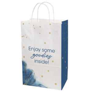 8.5" x 13.375" x 5" Full Color White Handle Shopper