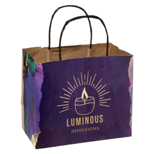 8.5" x 7.25" x 5" Full Color Natural Black Handle Shopper