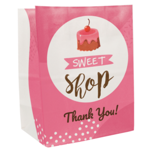 Full Color White SOS Paper Bag 8.5" x 10.25" x 5"