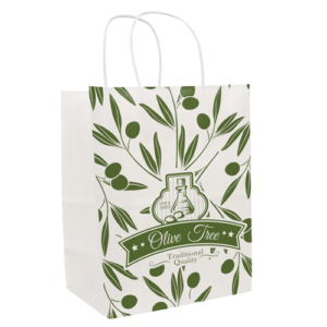 8" x 10.25" x 5" One Color White Handled Shopper Paper Bags
