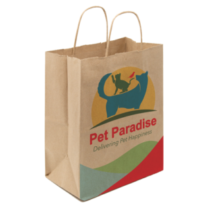 8"W x 10.25"H with 5" Full Color Natural Handle Shopper Paper Bags